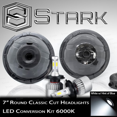 H6024 Cabezal Luz Vidrio Carcasa Lámpara Clásico Cromo 7" Redondo LED Kit de Conversión -F - Imagen 2 de 3
