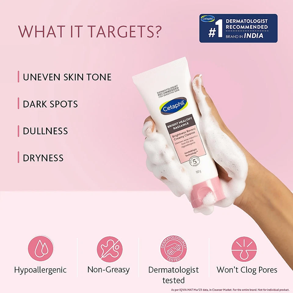 Limpiador cremoso Cetaphil Brightness Reveal - 100 g lavado facial iluminador Foto 4 de 4