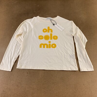South Parade Women's Size Small Off White Lenny Oh Sole Mio Long Sleeve Tee NWT