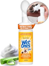 5Oz Wet Ones for Pets Antibacterial Dog Paw Cleaner with Built-In Scrubber Brush