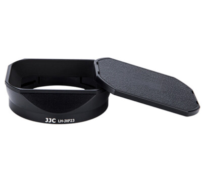 JJC Black Metal lens hood + Cap for Fujifilm LENS XF 23mm F1.4 R replace LH-XF23