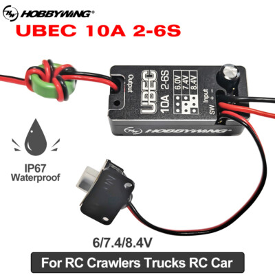 Hobbywing UBEC 10A RC Car Regulator Module 2-6S 6/7.4/8.4V for RC Crawler Truck