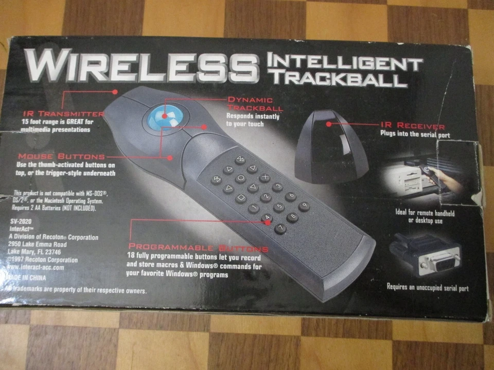 InterAct Wireless Intelligent Trackball mouse RS232 18 Button Remote SV-2010 NEW - Image 2 of 4