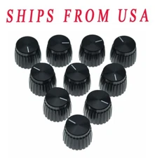 10* Guitar AMP Amplifier Knobs Black w/ Black Cap Push-on fit Marshall Amplifier