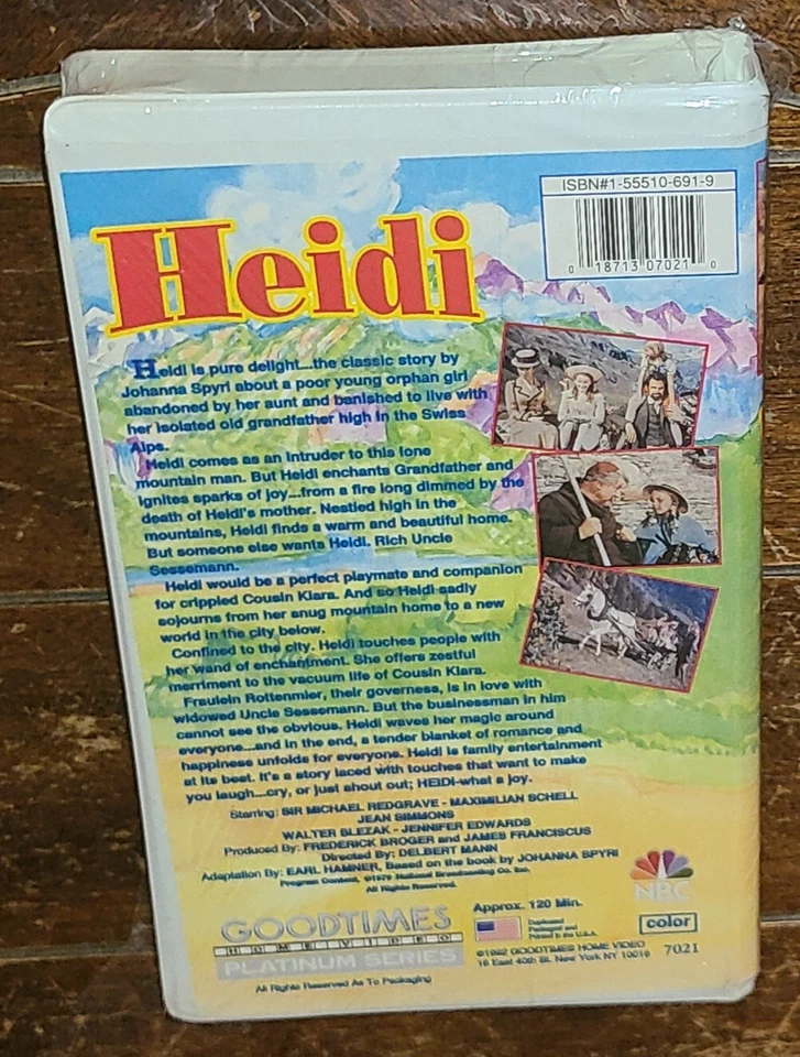 Heidi (VHS, 1992, Good Times Video) Sir Michael Redgrave/Jean Simmons! - Image 2 of 2