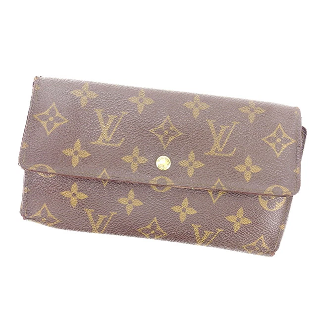 Louis Vuitton Wallet Purse Monogram Brown Woman unisex Authentic Used Y7166