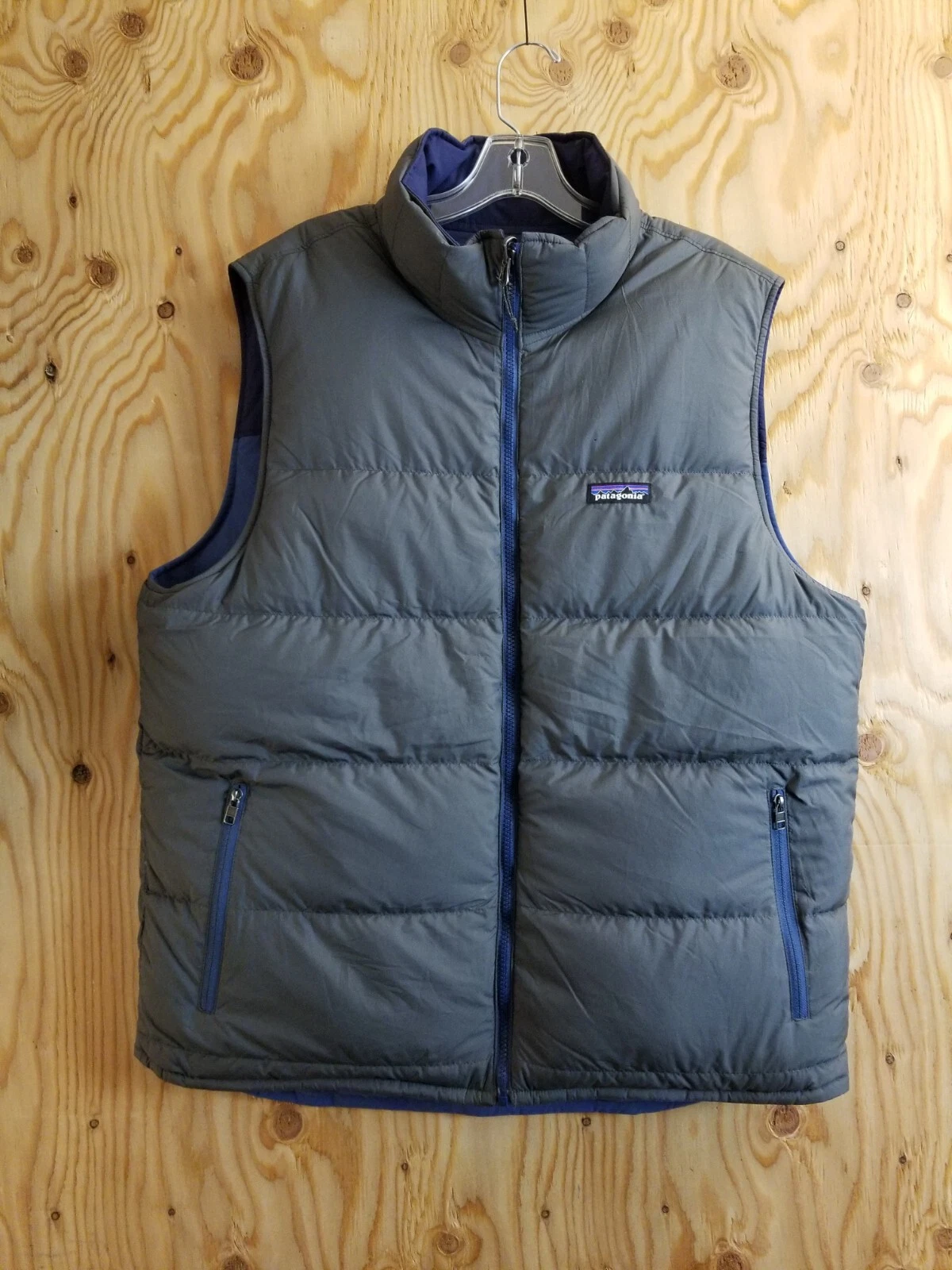 patagonia reversible bivy duck down puffer full zip gray jacket