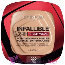 LOreal Infallible 24H Fresh Wear Foundation In A Powder 220 Sand 0.31oz / 9g
