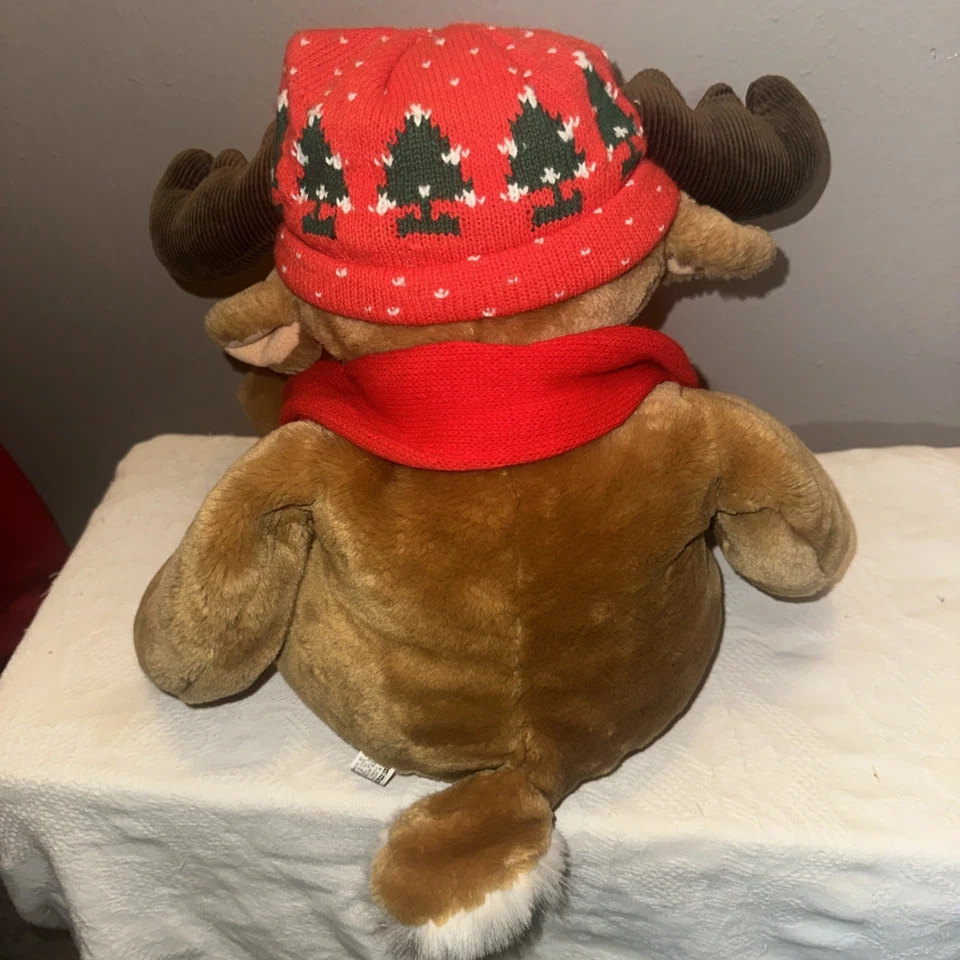 Vintage 1987 Moostletoe Christmas Plush Commonwealth Moose Scarf Large 24" Toy - Image 2 of 4