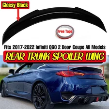 For 2017-2022 Infiniti Q60 PSM-Style Gloss Black Rear Trunk Lid Spoiler Wing Lip