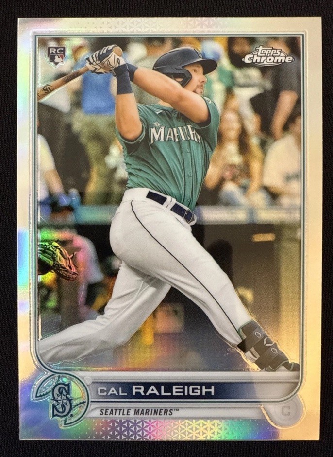 2022 Topps Chrome Cal Raleigh #149 Rookie Card Refractor SEA Mariners RC