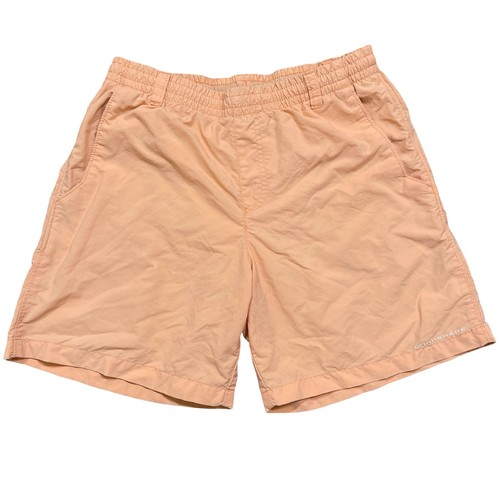 Columbia PFG Peach Orange Omni Shade Swim Trunks Shorts Boys L 14/16 Nylon