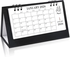 2026-2027 Small Standing Flip Desk Calendar 24 Months Jan 2026 to Dec 2027 Mini