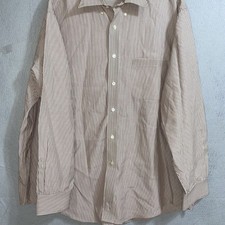 Turnbury Striped Dress Shirt Signature Reached Poplin Long Sleeve Size L