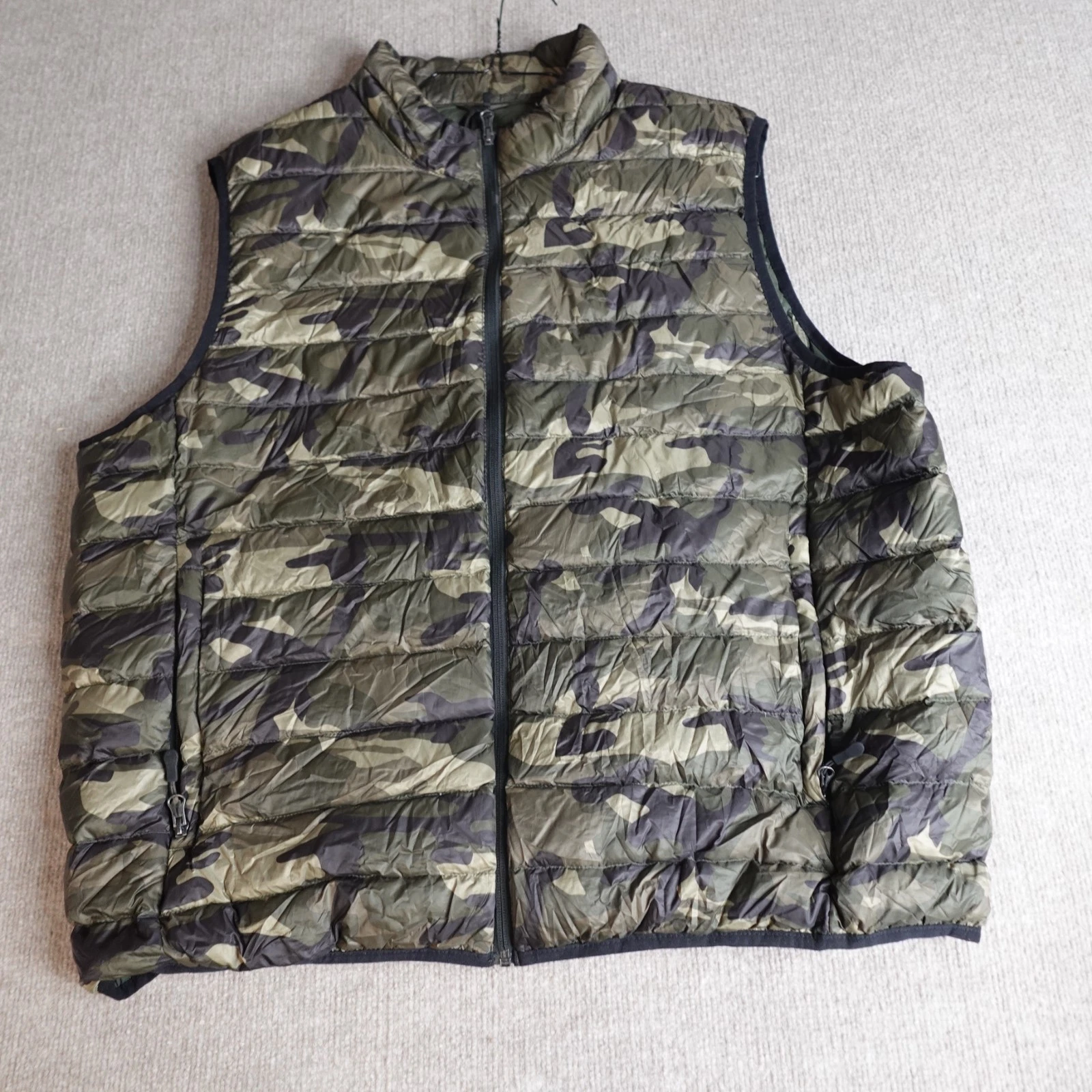 Club Room Vest 2XL Green Camo Down Filled Packable Water Resistant Camouflage