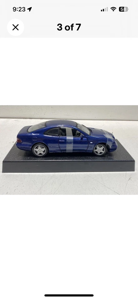 Anson Blue Mercedes Benz CLK AMG Diecast Collectible Car 1 18 Scale Excellent - Image 3 of 4