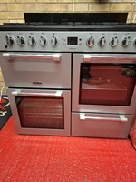 Leisure CK100F232S Cookmaster 100 100cm Dual Fuel Range Cooker 7 Burners Silver