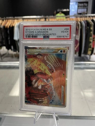 Kyogre & Groudon LEGEND 88/90 HGSS Undaunted Holo 2010 Pokemon PSA 4
