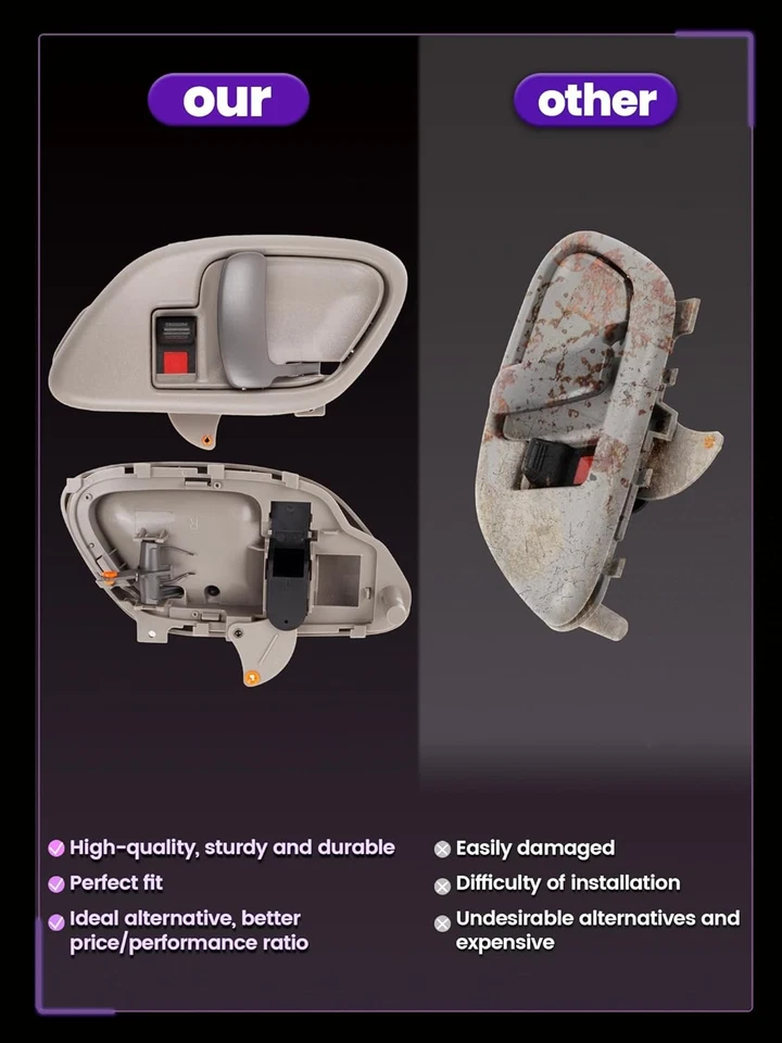 Interior Door Handle w/Bezel Kit with Chevy GMCC1500 C2500 C3500 K1500 K2500 - Изображение 4 из 4