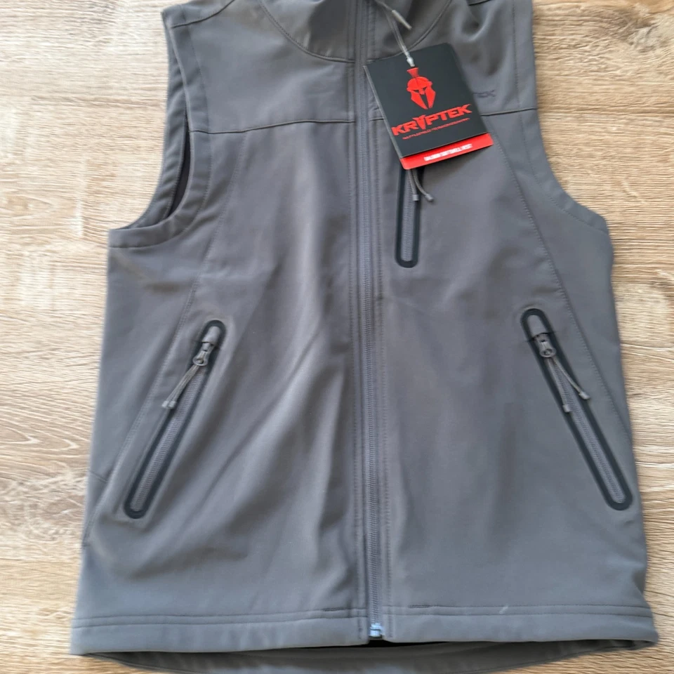 Kryptek Dalibor Softshell Vest Men’s Small Dark Charcoal New w/ Tags Waterproof - Image 3 of 4