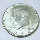 1964 Kennedy Half Dollar 90% Silver Circulated Coin Free Shipping #8871