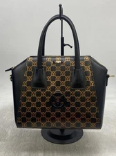 Valentino By Mario Valentino Titti Monogram Leather Satchel Black NEW reg $698