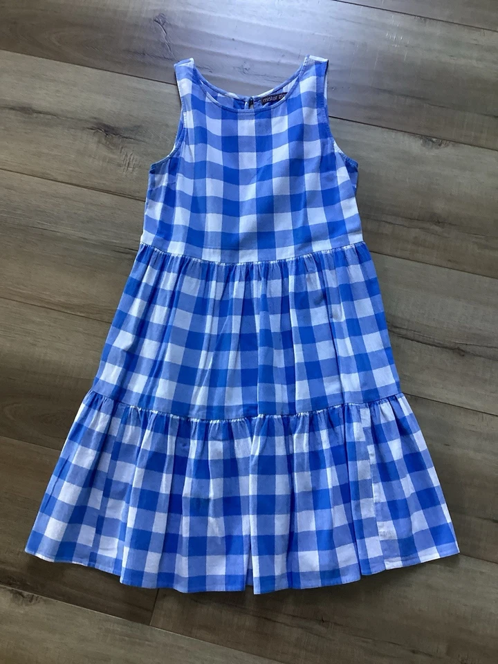 Pre-Owned Mister Zimi Ladies Olivia Tall Dress in Blue Gingham Size 10 - image 2 of 3