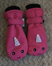 UNICORN MITTENS New Hot Pink 3D Kids 3M Thinsulate S Toddler NWOT Girls WARM