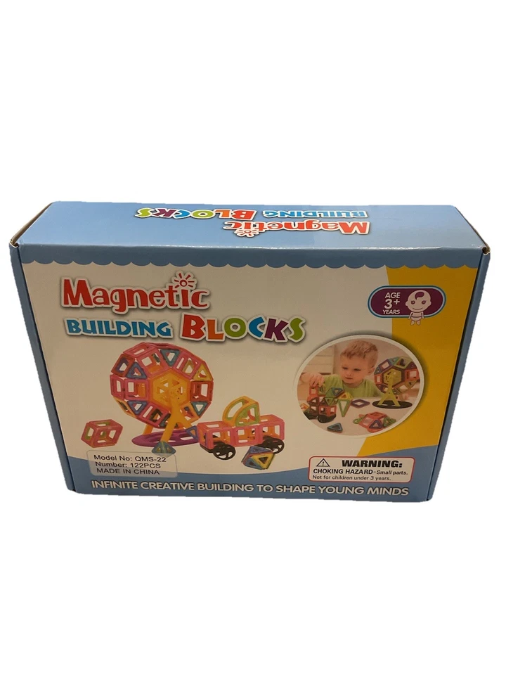 Magnetic Tiles Clear Colors 122 Pcs 3D Set Magnetic Building Toy Magnet STEM - Image 2 of 4