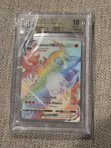 2020 Sword And Shield Champions Path Charizard Rainbow Vmax Bgs 10, Three 10s