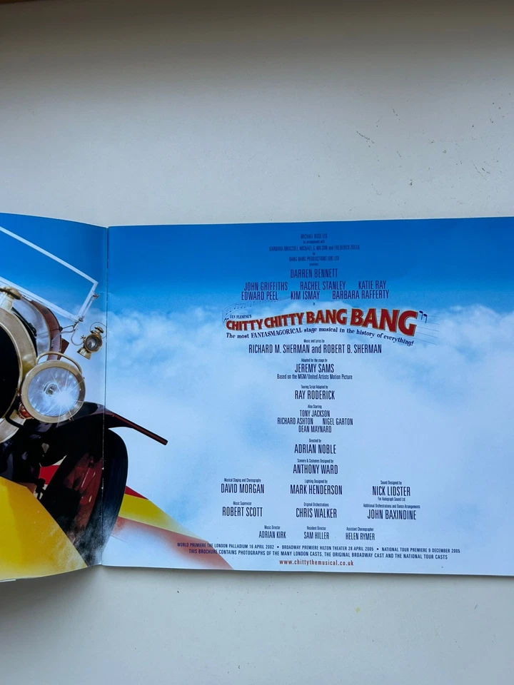 CHITTY CHITTY BANG BANG The Musical  large Theatre Programme / brochure  - Image 4 of 4