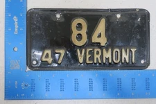 Vermont Vt License Plate Tag Motorcycle MC 1947 47 #84 Two Digit Rare