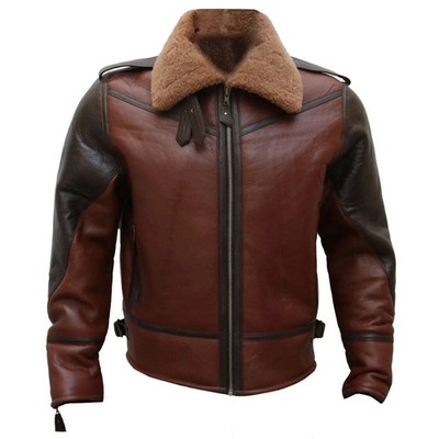 Men's B3 RAF Bomber Flying Aviator Irvin Real Leather Shearling Jacket