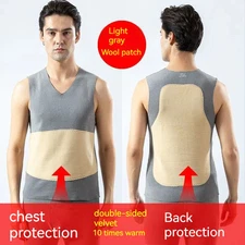 New Cashmere Silk Belly Protection Warm Men's Tank Top with Thickened Fleece  Au
