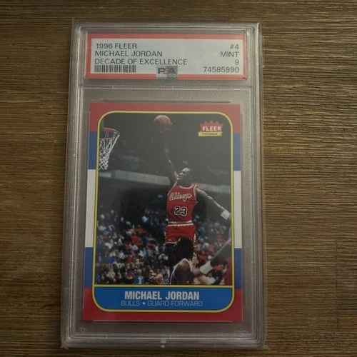 Fleer 1996-97 Michael Jordan #4 Decade of Excellence PSA 9 Basketball Card