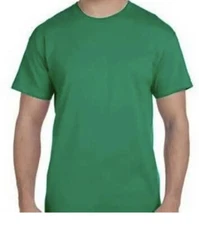 Gildan Ultra Cotton 2 T-Shirts Mens Short Sleeve Tees 100% , Green, Sz L . Y