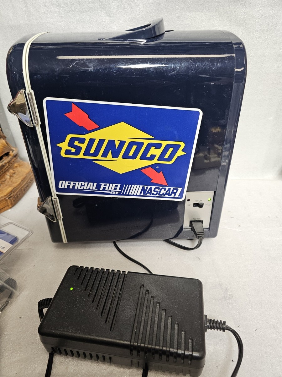 Sunoco Mini Fridge Beverage Refrigerator & Heater Holds 6 Cans