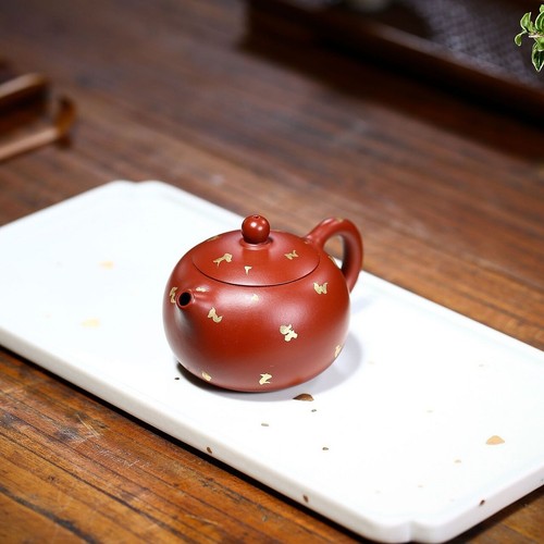 real yixing zisha tea pot dahongpao clay marked xishi pot 130ml small kungfu pot - Picture 10 of 11