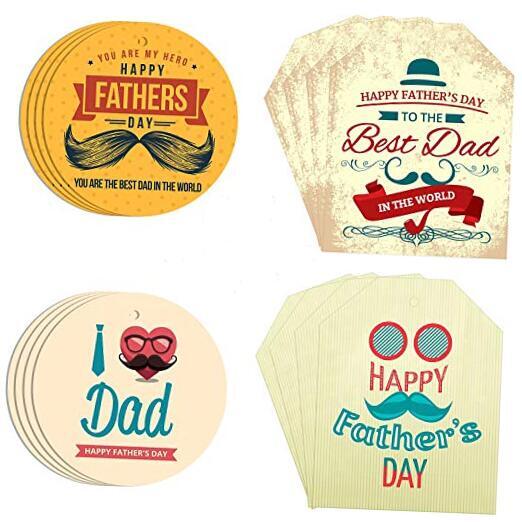 Happy Father&rsquo;s Day Gift Tags - 60 Pieces Printed Gift Wrap Label Fathers Day