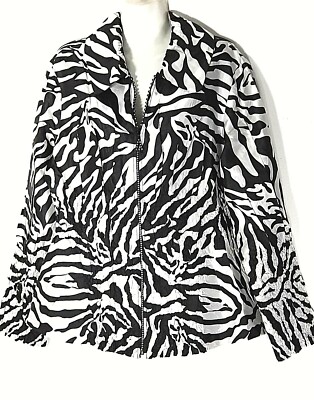 トップス Jerry Jerry T Womens Zebra Print Black & White Lightweight Jacket