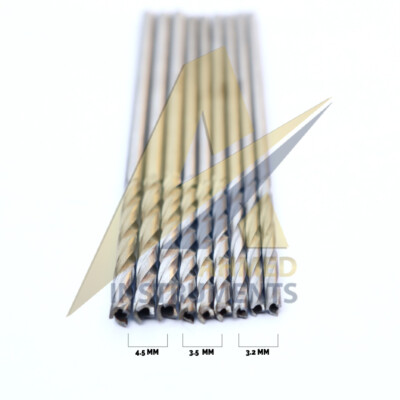 Cannulated Drill bit 3.2mm,3.5mm,4.5mm Set of 15 PCs Orthopedic Instruments    