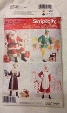Christmas Costume Uncut Simplicity Pattern Santa  Mrs., Elf  St Nicholas XS-M