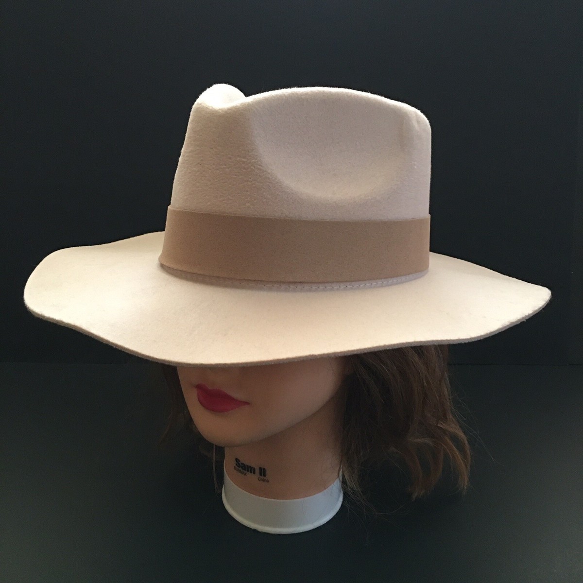 Teressa x Curateur - Women\'s Cream Felt Fedora with Tan Ribbon Lisianthus Women main image 2