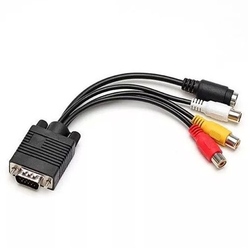 VGA SVGA to Video TV S-Video AV 3 RCA Composite Female Converter Cable Adapter - Picture 3 of 6