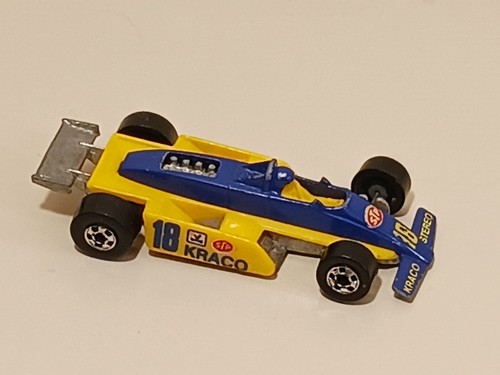Vintage 1982 Hot Wheels Blue/Yellow 18 Kraco Stereo Thunder Streak Indy Race Car - Picture 9 of 9