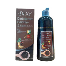 Dexe Black Hair Dye Shampoo, 3 in 1 Hair Color Shampoo Dark Brown Color 400 ML 