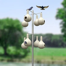 Purple Martin Gourd Rack and Pole  kit Holds 8 Gourds, 4 Over 4
