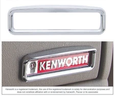 20595 Chrome Plastic Emblem Bezel Glove Box Trim Visor for Kenworth 2002 & Newer