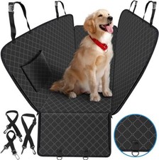 Dog Car Seat Cover for Back Seat Dog Seat Cover with Storage Pocket Dog Hammock