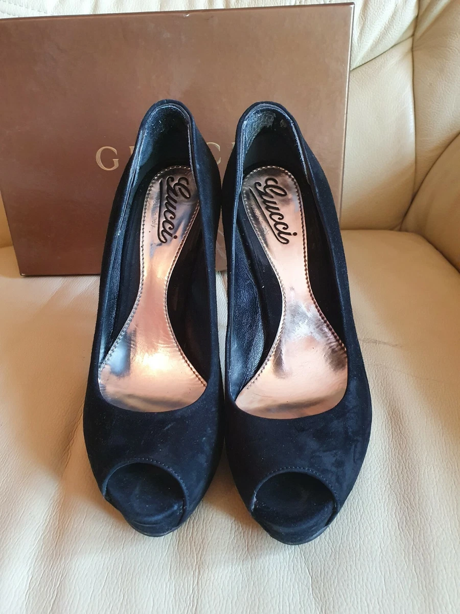 Gucci Ladies Black Suede Platform Heels Shoes Size 36 UK 3 US 5 eBay